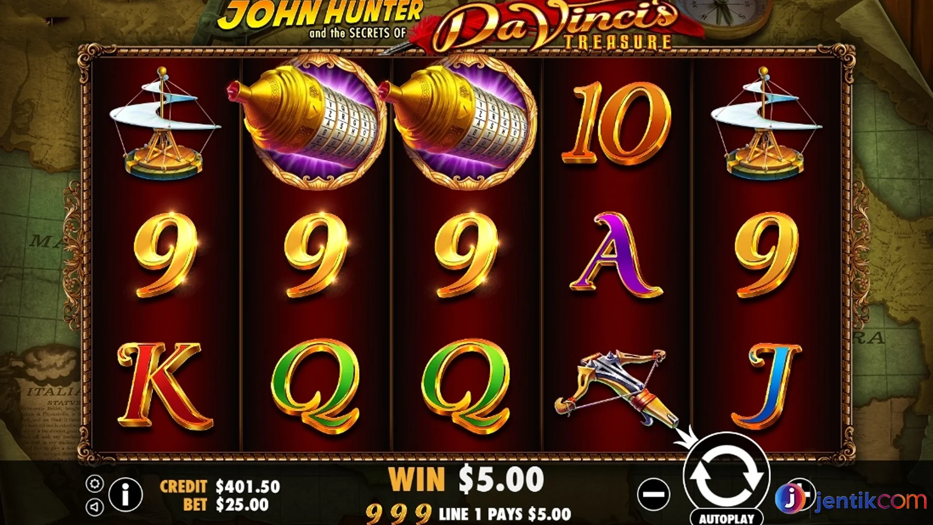 Da Vinci's Treasure Punya Payline dan Scatter Kode